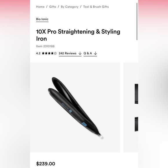 Other - Bio ionic 10x flat iron vibrating straightener
